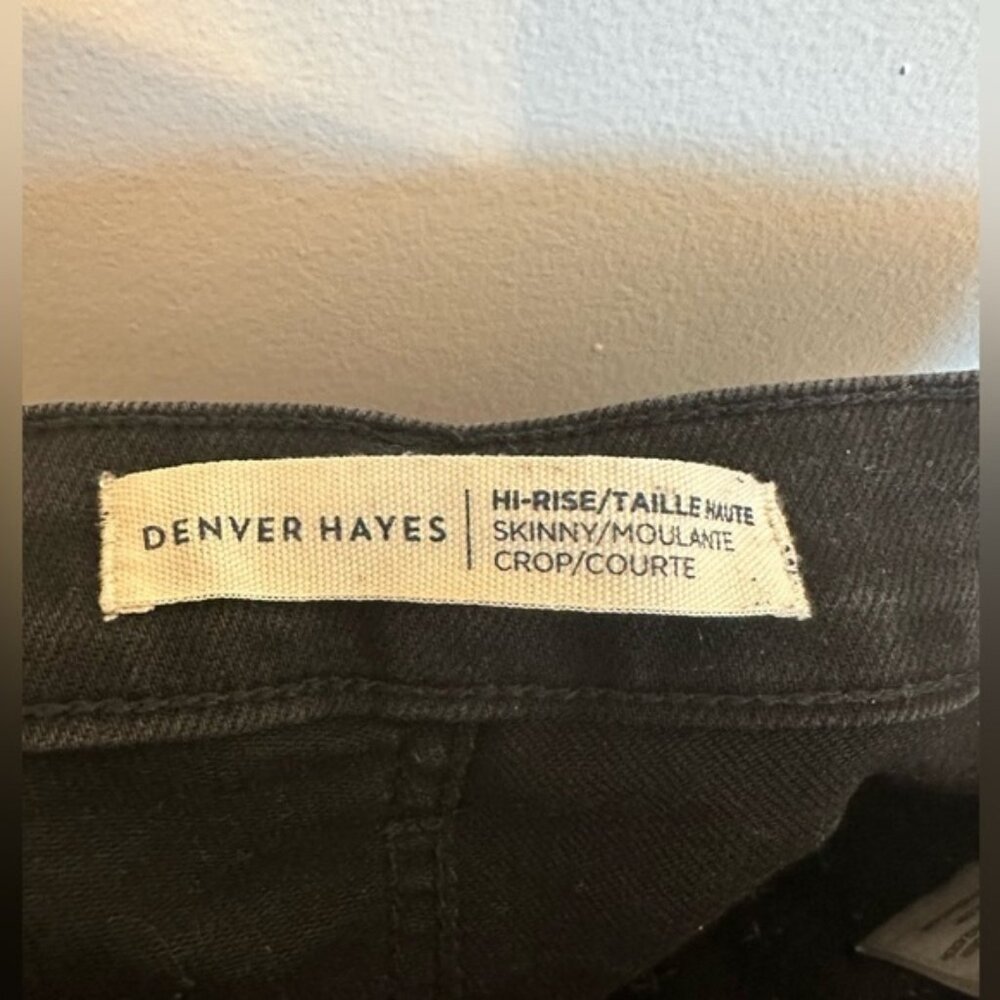 Denver Hays Womens Jeans Size 4 High Rise Dark Black Color Skinny Ankle Jeans - Picture 5 of 6
